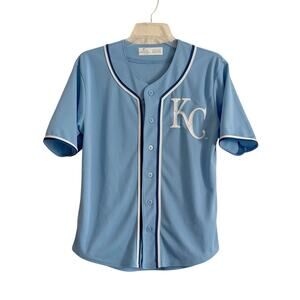 Kansas City Royals Baseball Jersey MLB Youth XL KC Button Up Sports Fan Athlete